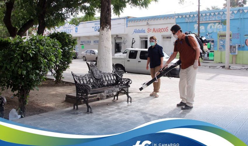 CONTINUAN ACCIONES DE SANITIZACIÓN POR PANDEMIA DE COVID